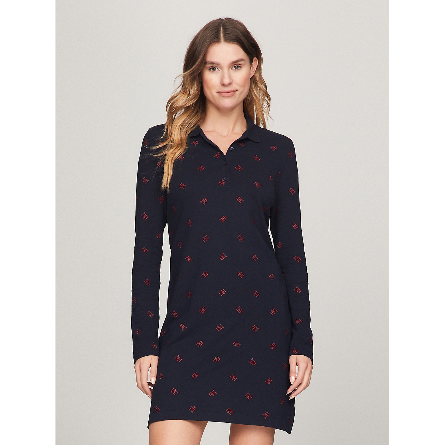 TOMMY HILFIGER Embroidered TH Logo Polo Dress
